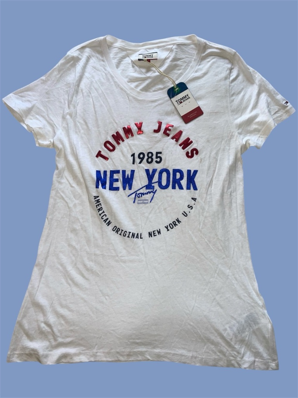 Tommy Jeans TJW Circle New York White Short Sleeve Tee